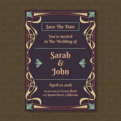 Art Nouveau Birthday Invitations Template Free 6
