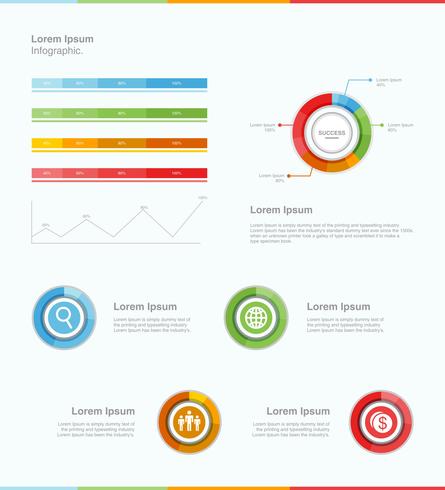 Infografía de éxito moderno vector