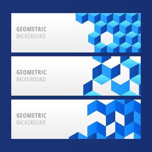 Blue Geometric Banner Vector