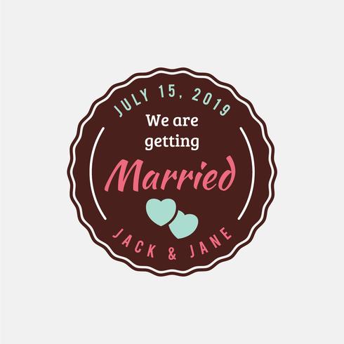 Wedding stamp vintage badge vector