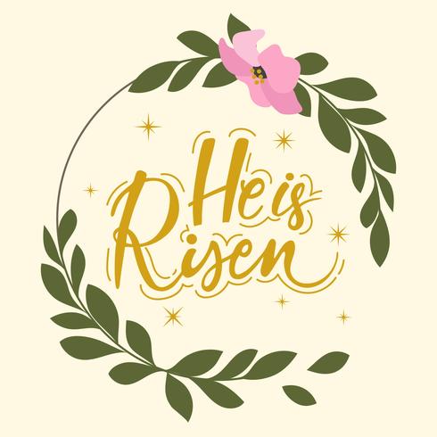 He is Risen Hand Lettering Vector