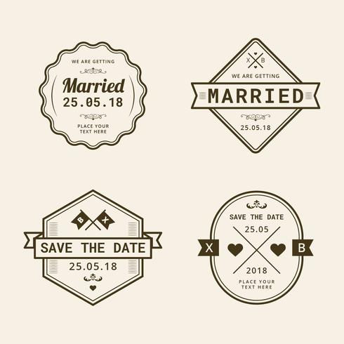 Vintage Hochzeit Stempelkollektion Download Kostenlos Vector