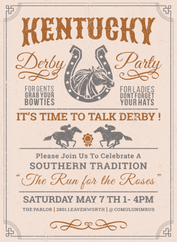 Invitación del partido de Kentucky Derby vector