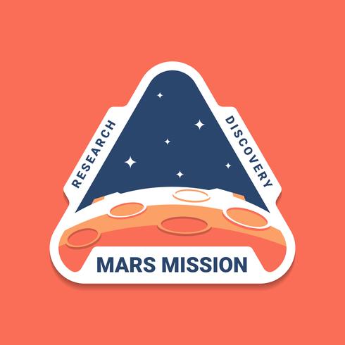 insignia de misión espacial de marte emblemas de insignia vector