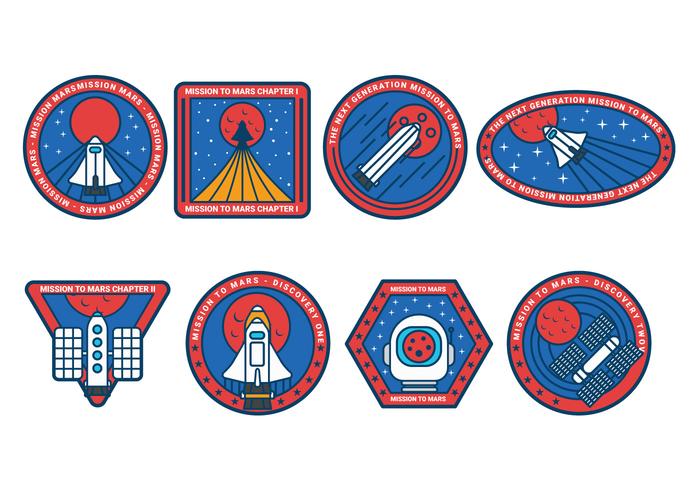 Mission to mars patch vector