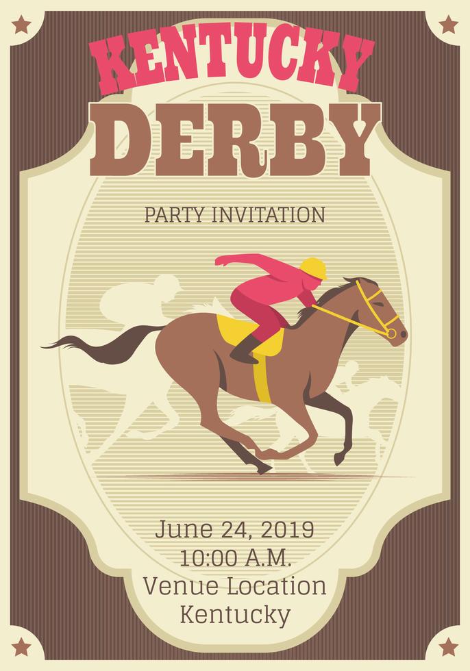 Retro Kentucky Derby Invitation Template 194960 Vector Art At Vecteezy