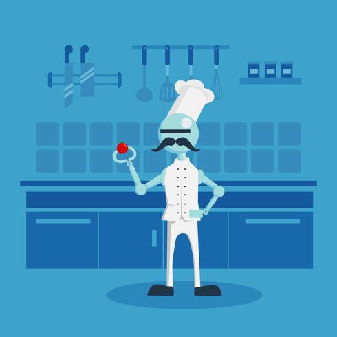 Ilustración Ai Robot Chef vector