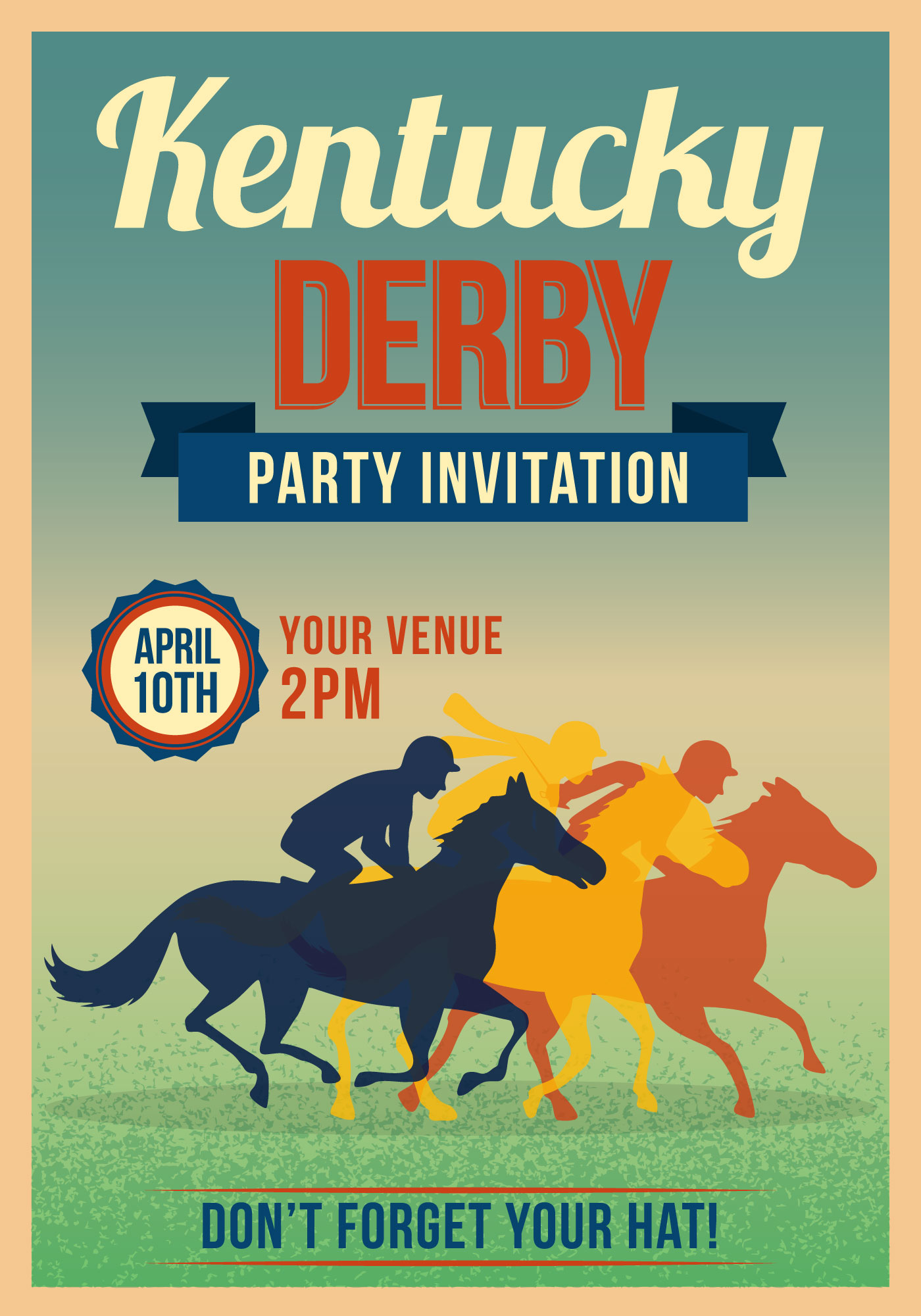 Kentucky Derby Party Invitation Template 194986 Vector Art at Vecteezy