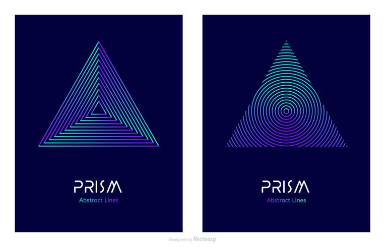 plantilla de vector de logotipo de prisma de diseño de línea abstracta