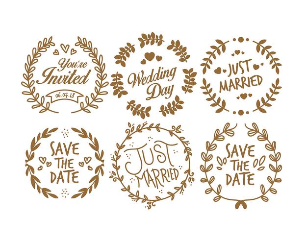 Vintage Wedding Stamp vector