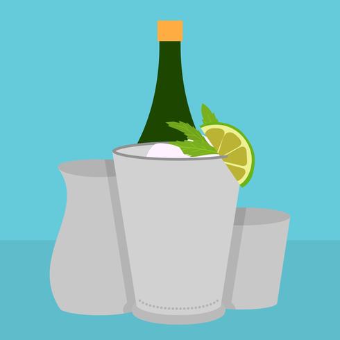 Flat Mint Julep Vector Illustration