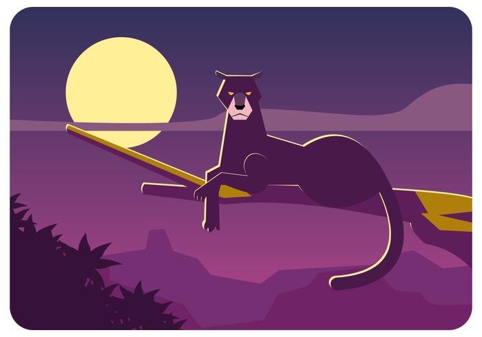 Black Panther on The Tree Vector