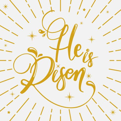 He is Risen Modern Calligraphy Vector