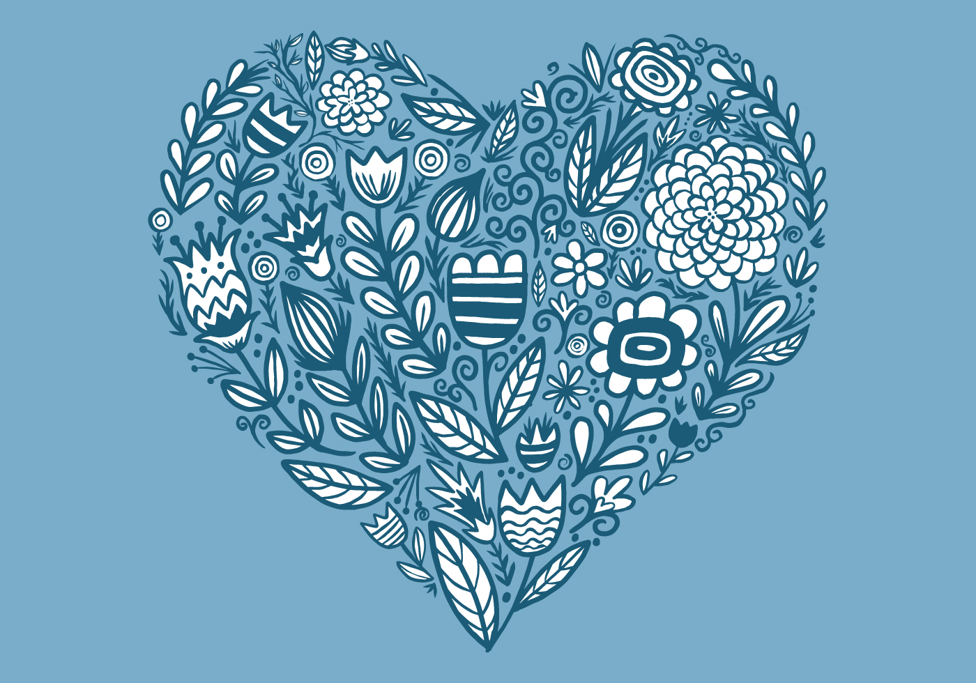 Download floral heart shape 195098 Vector Art at Vecteezy