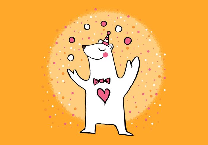 cute circus polar bear vector