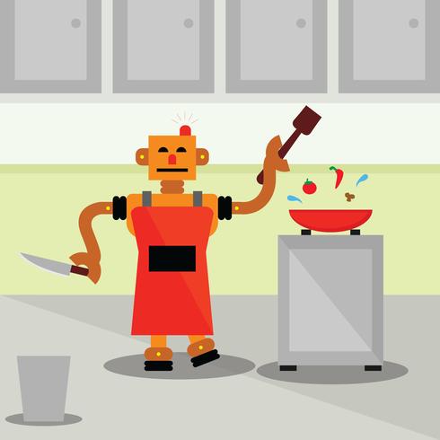 Un Robot Chef vector