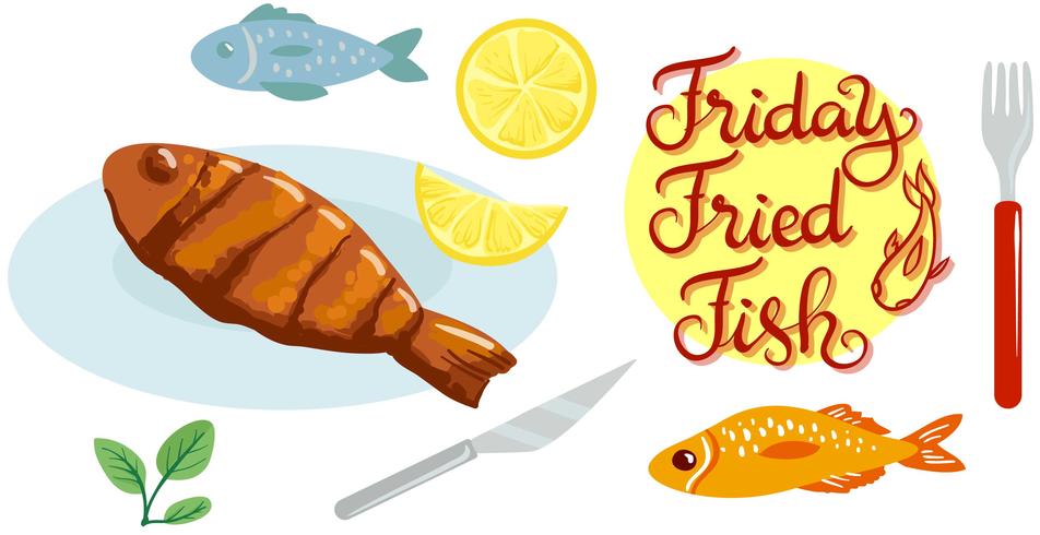 Viernes Fry Fish Vectors