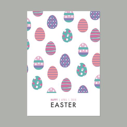 Tarjeta llena de huevos de Pascua vector