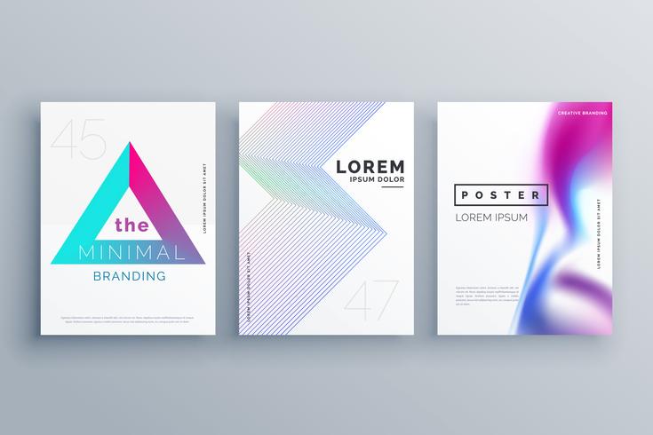 minimal cover template design set in clean style download free