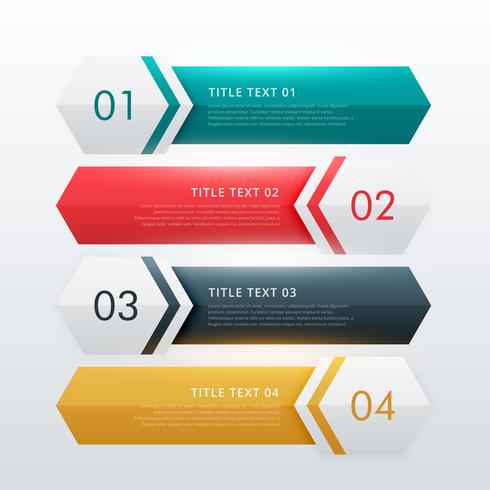 four steps modern infographic design template download free vector