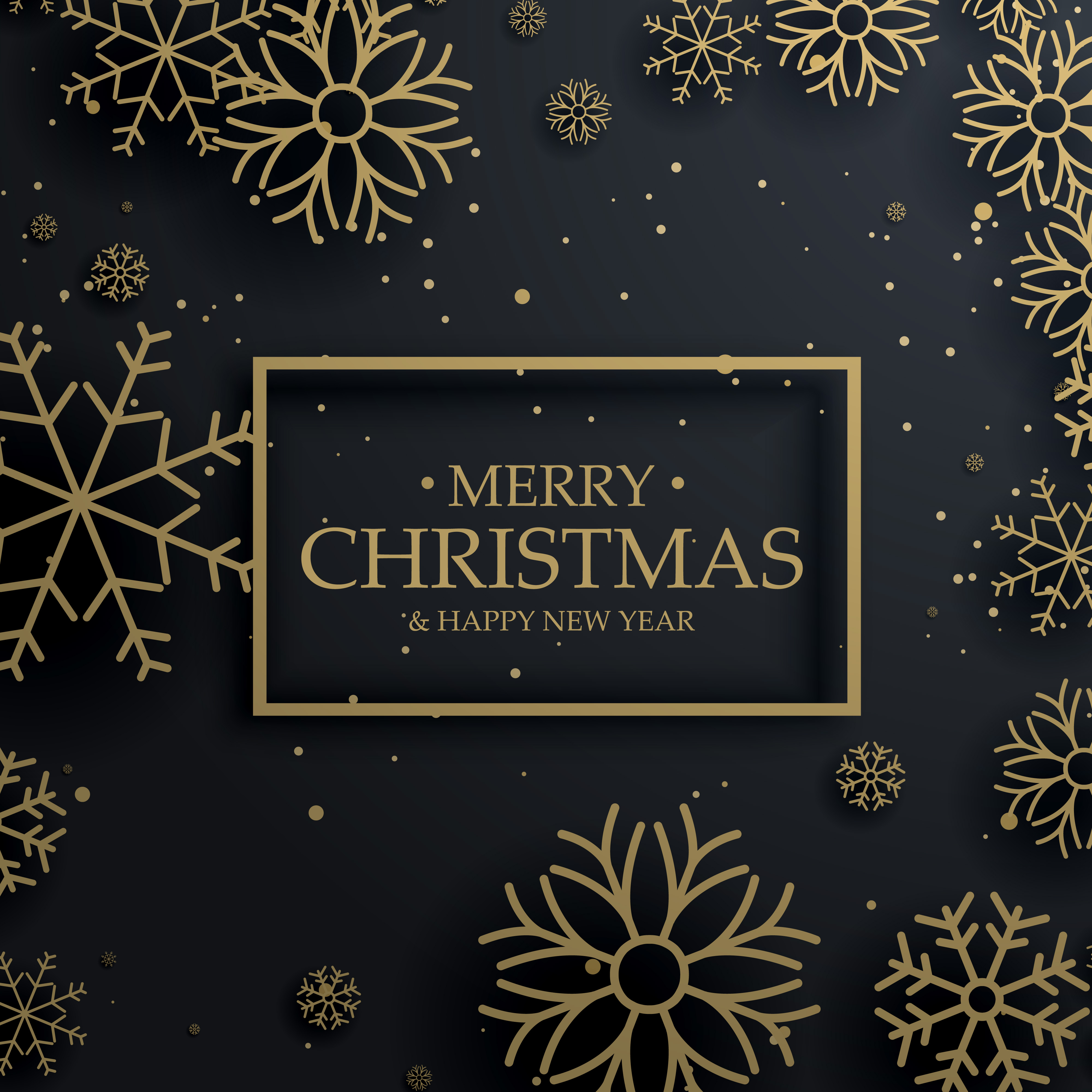 beautiful merry christmas greeting card with gold ...

