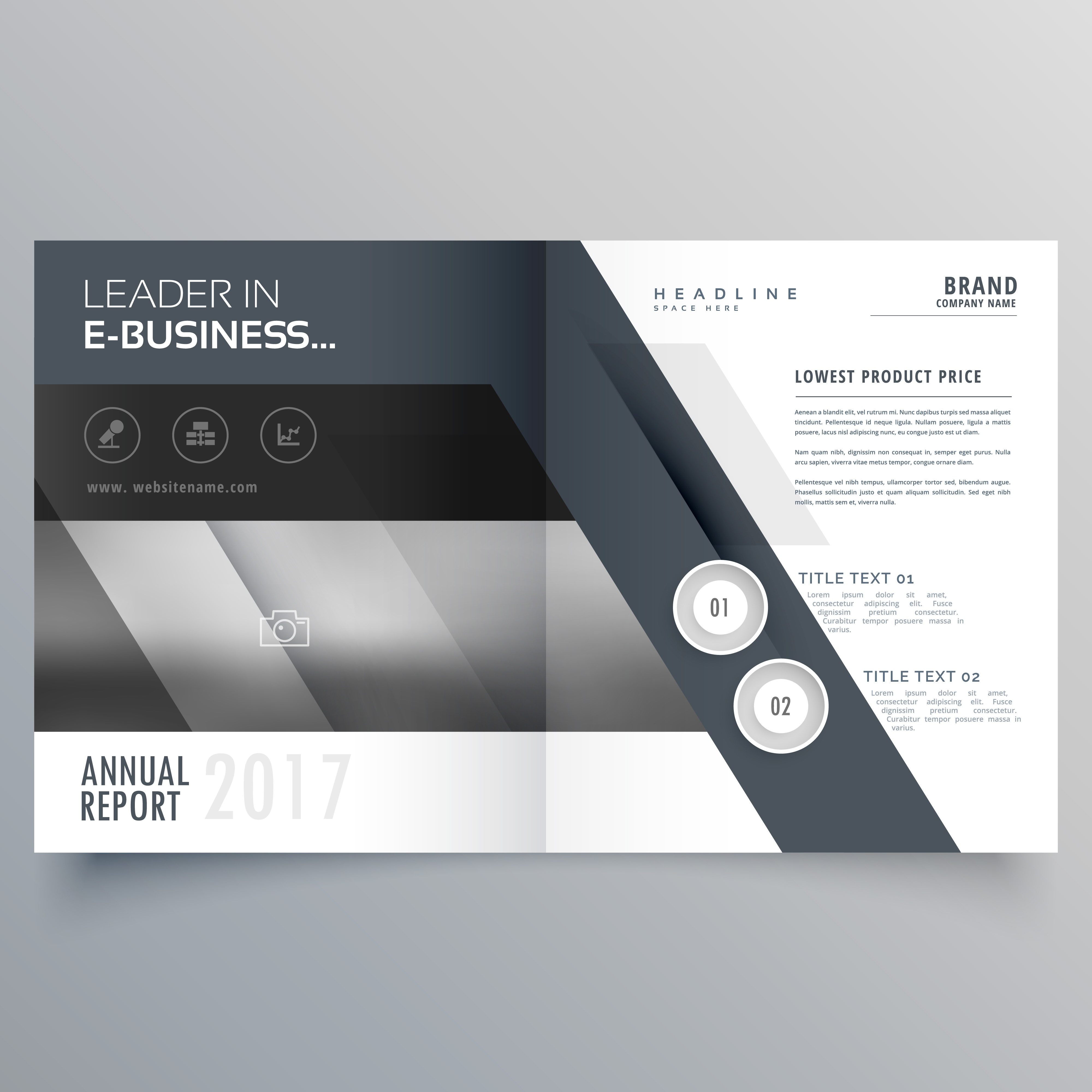 gray bi fold business brochure design template Download Free Vector gray bi fold business brochure design template Download Free Vector
