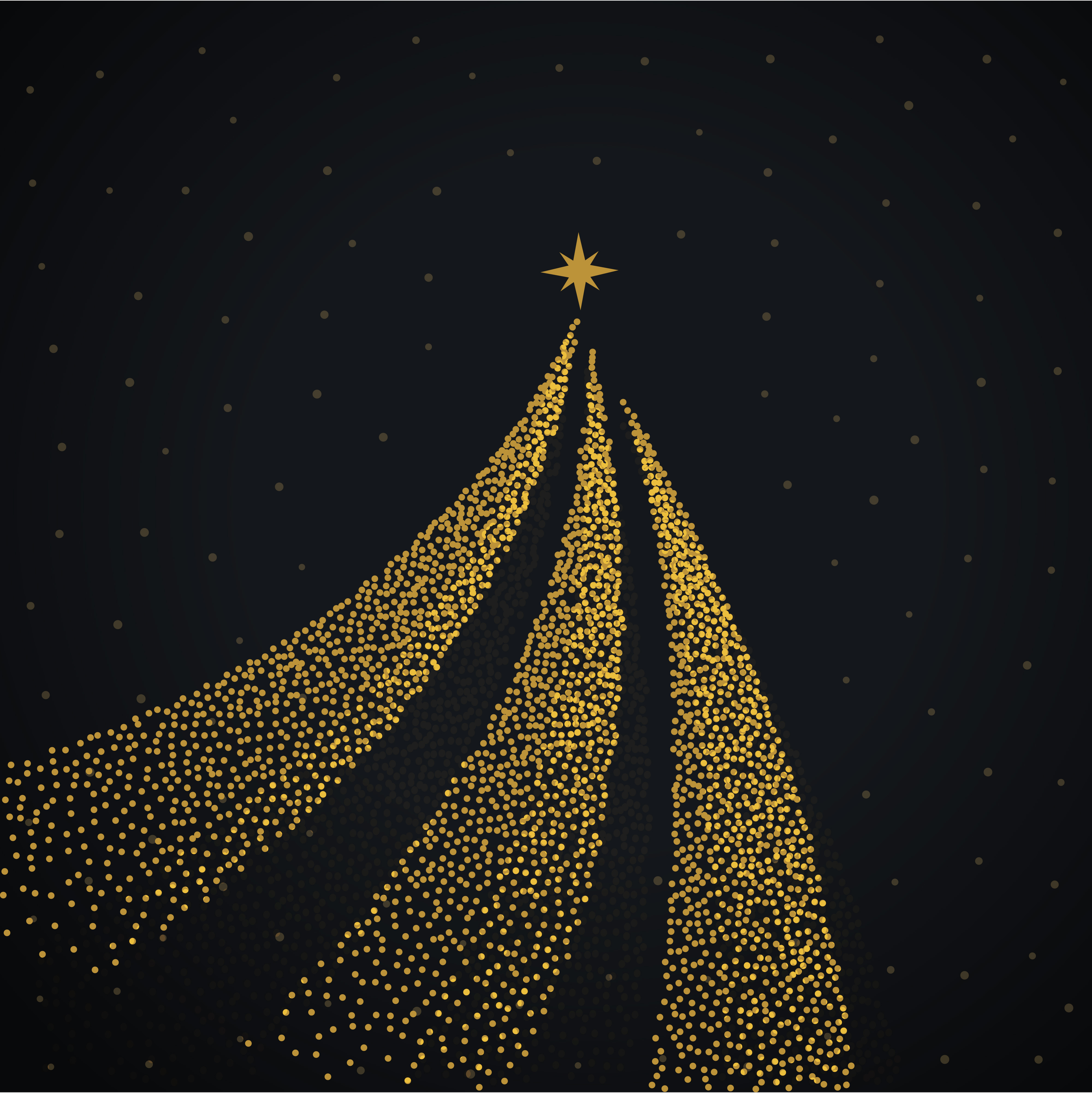 creative golden christmas tree design made with dots - Download Free