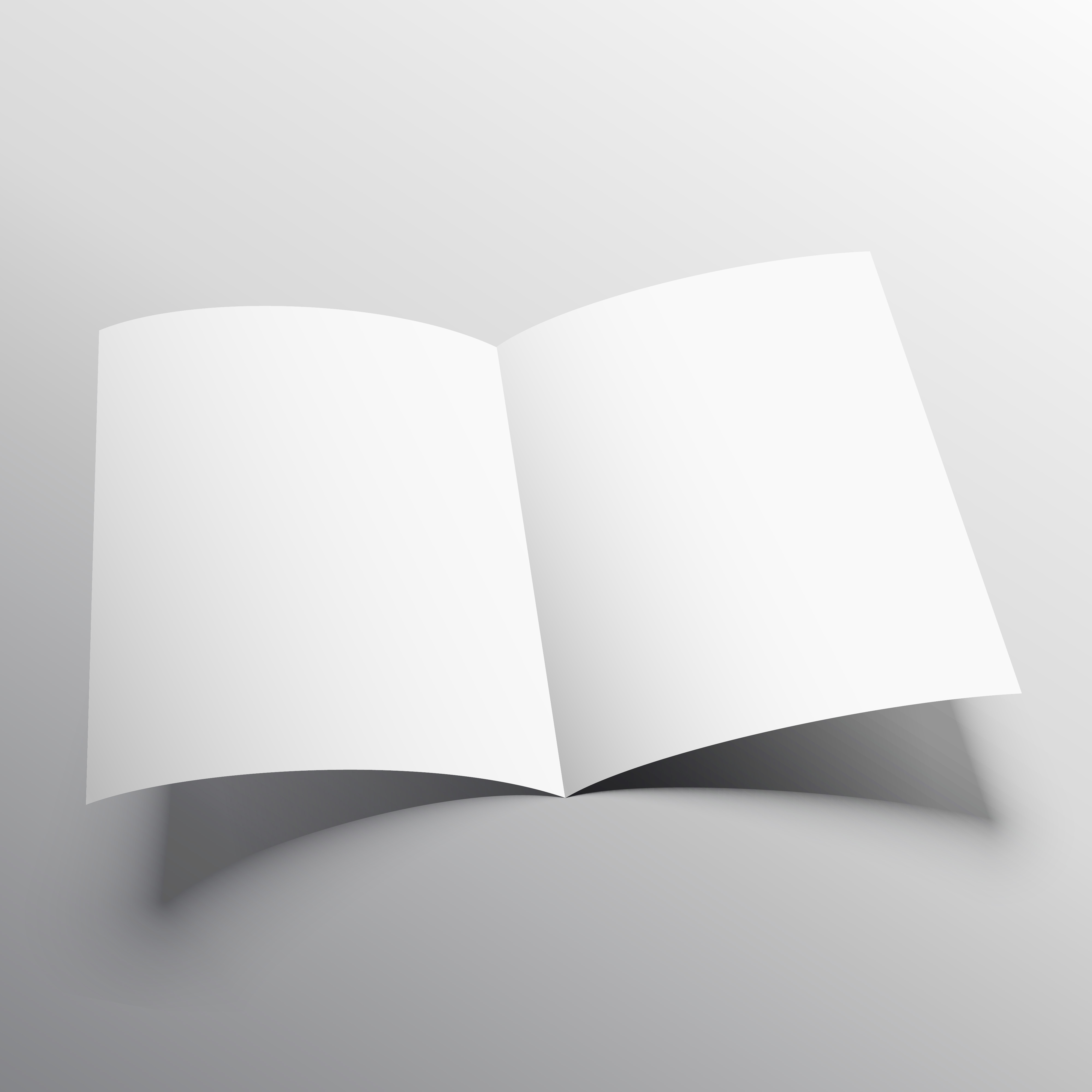 open book or bi-fold brochure mockup vector template ...