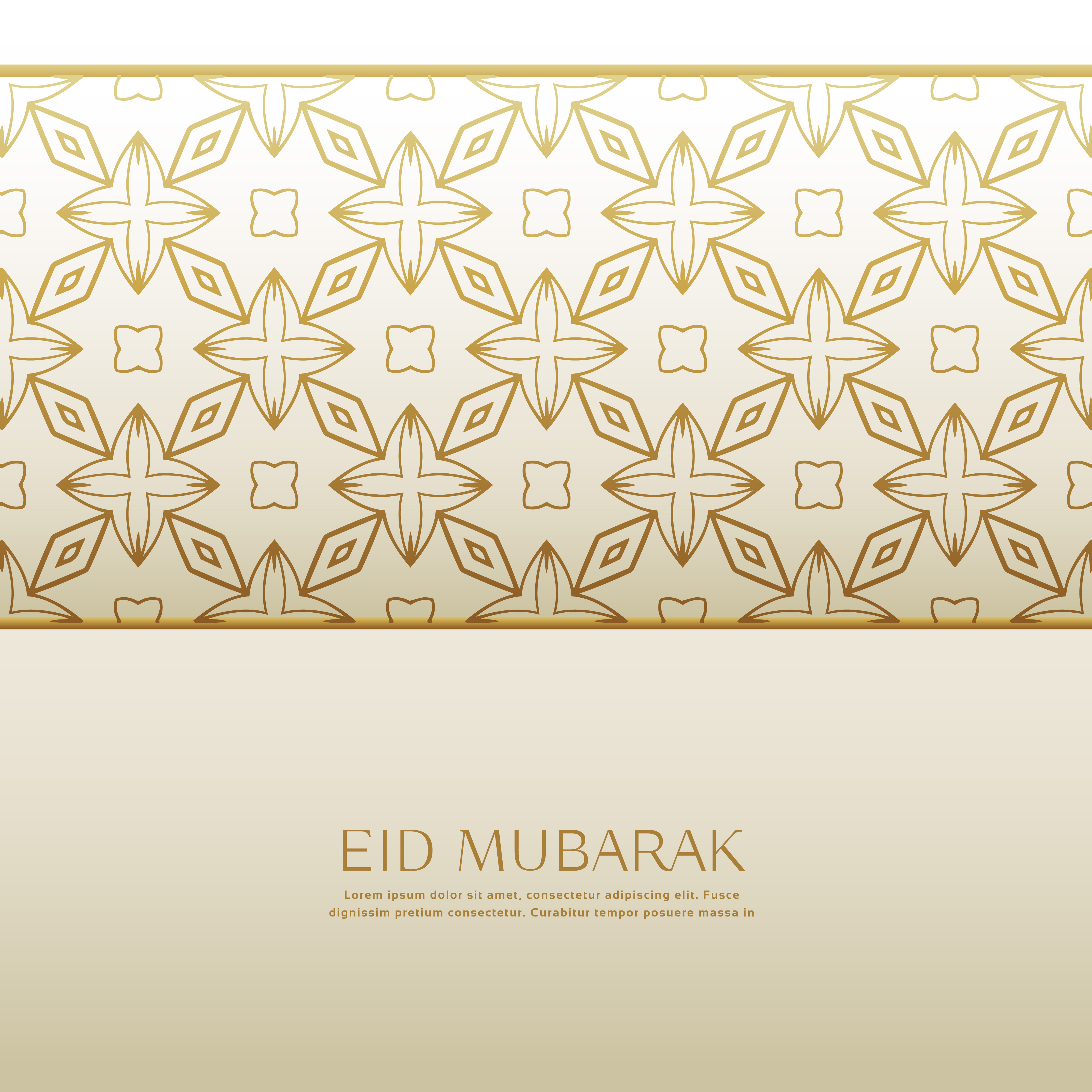 Islamic eid festival background with golden pattern 