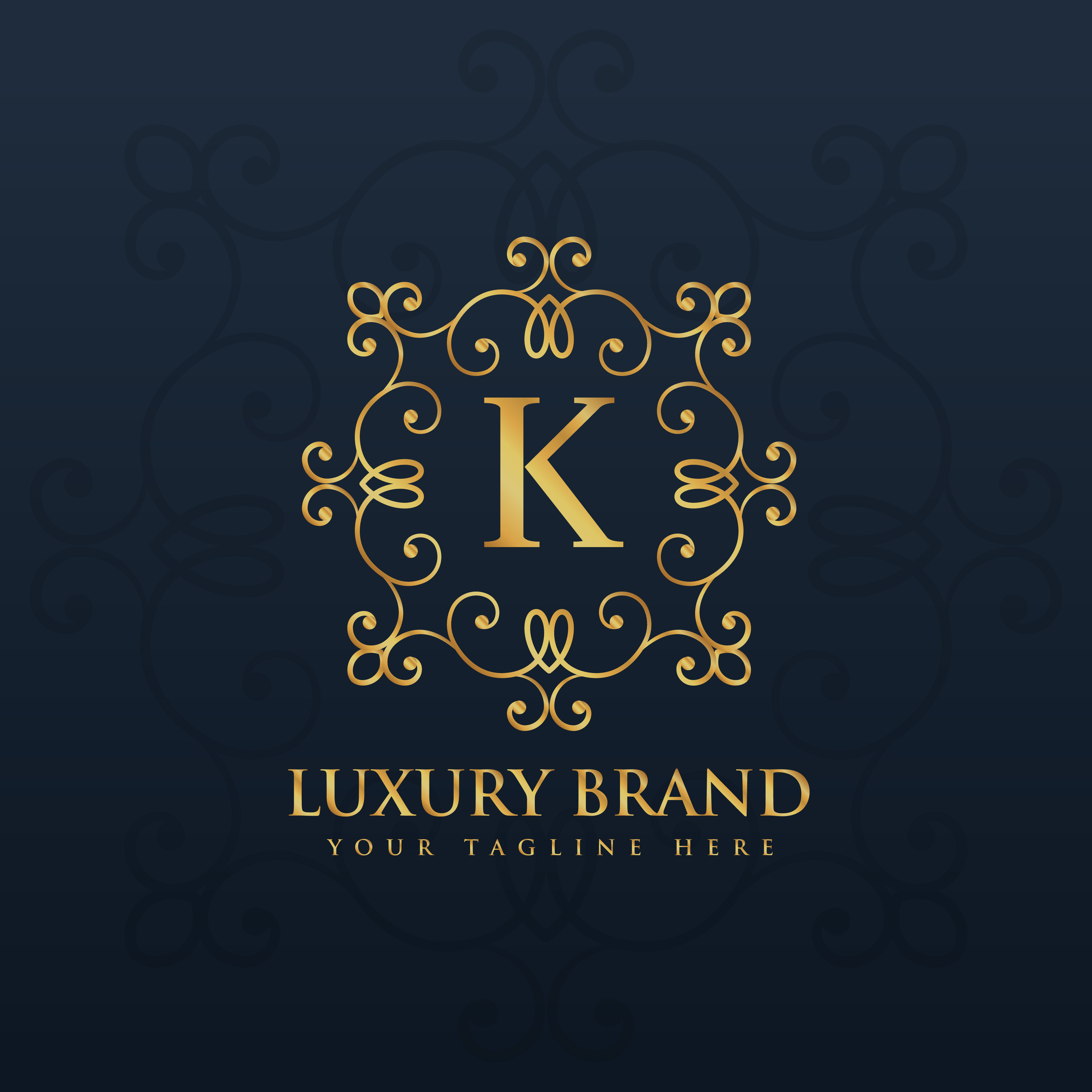 Download beautiful floral monogram logo for letter K - Download Free Vector Art, Stock Graphics & Images