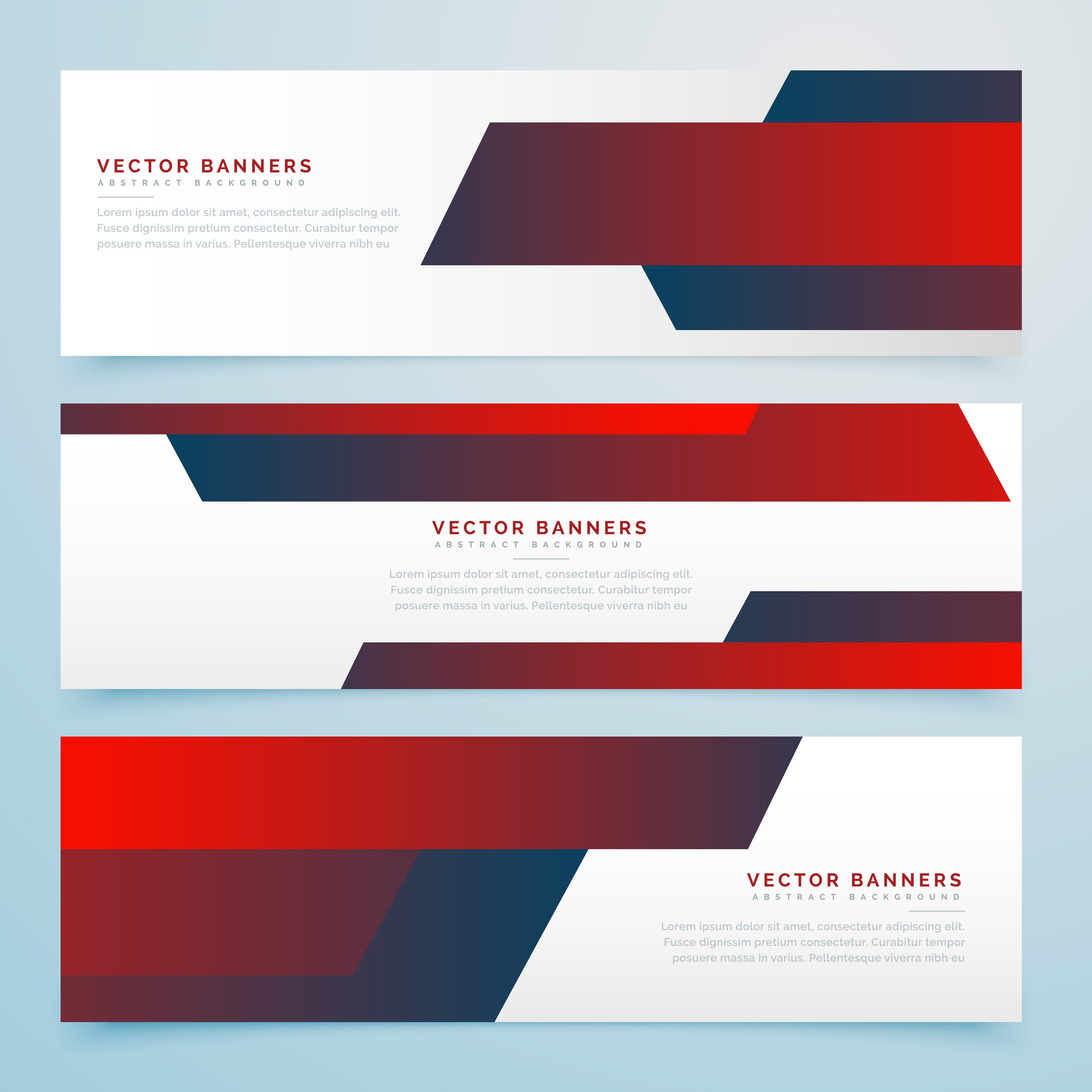 red abstract business banners vector template set Download Free