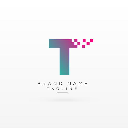 letter t logo concept design with particles download free vector letter t logo