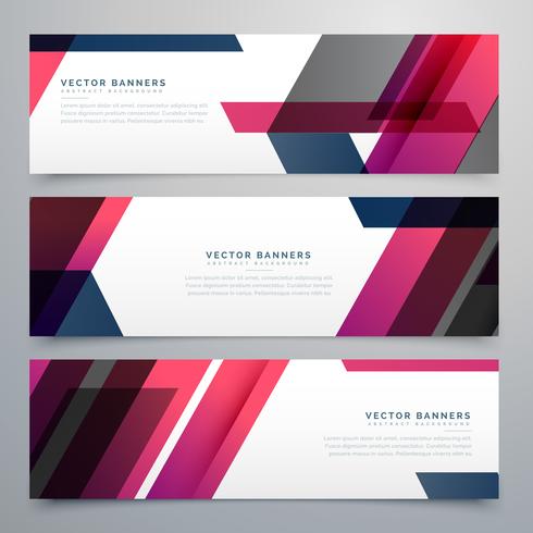 business banners set in geometric shapes