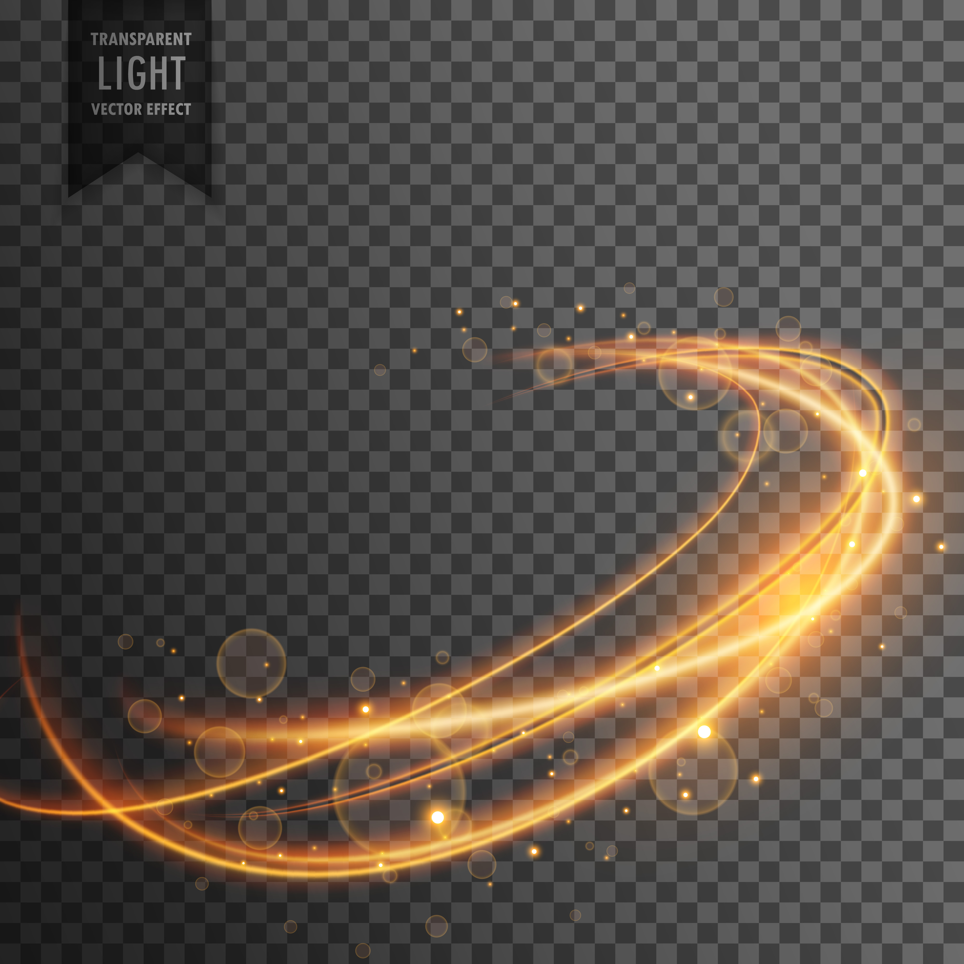 magical golden light effect on transparent backgorund - Download Free