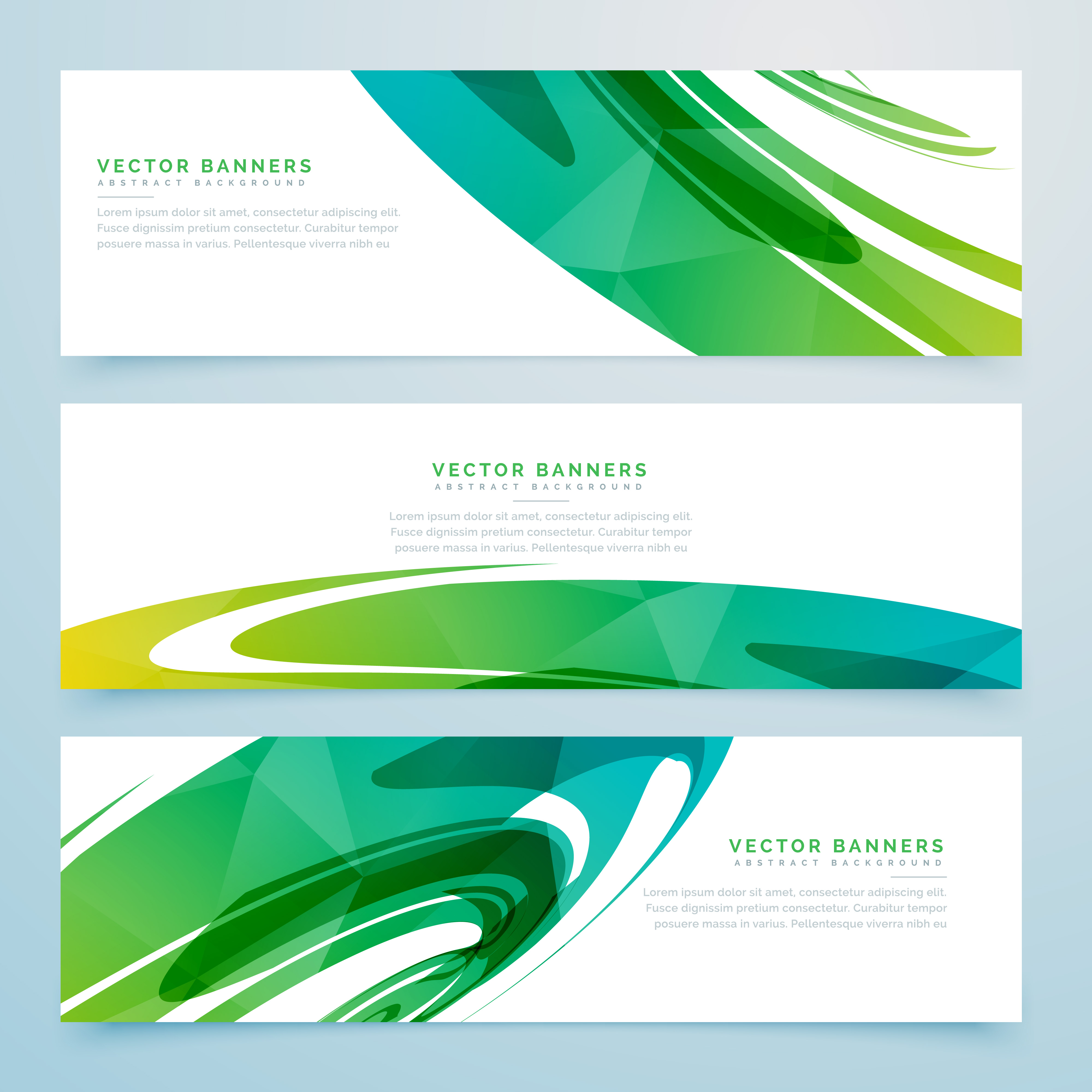 abstract green banners collection Download Free Vector Art, Stock