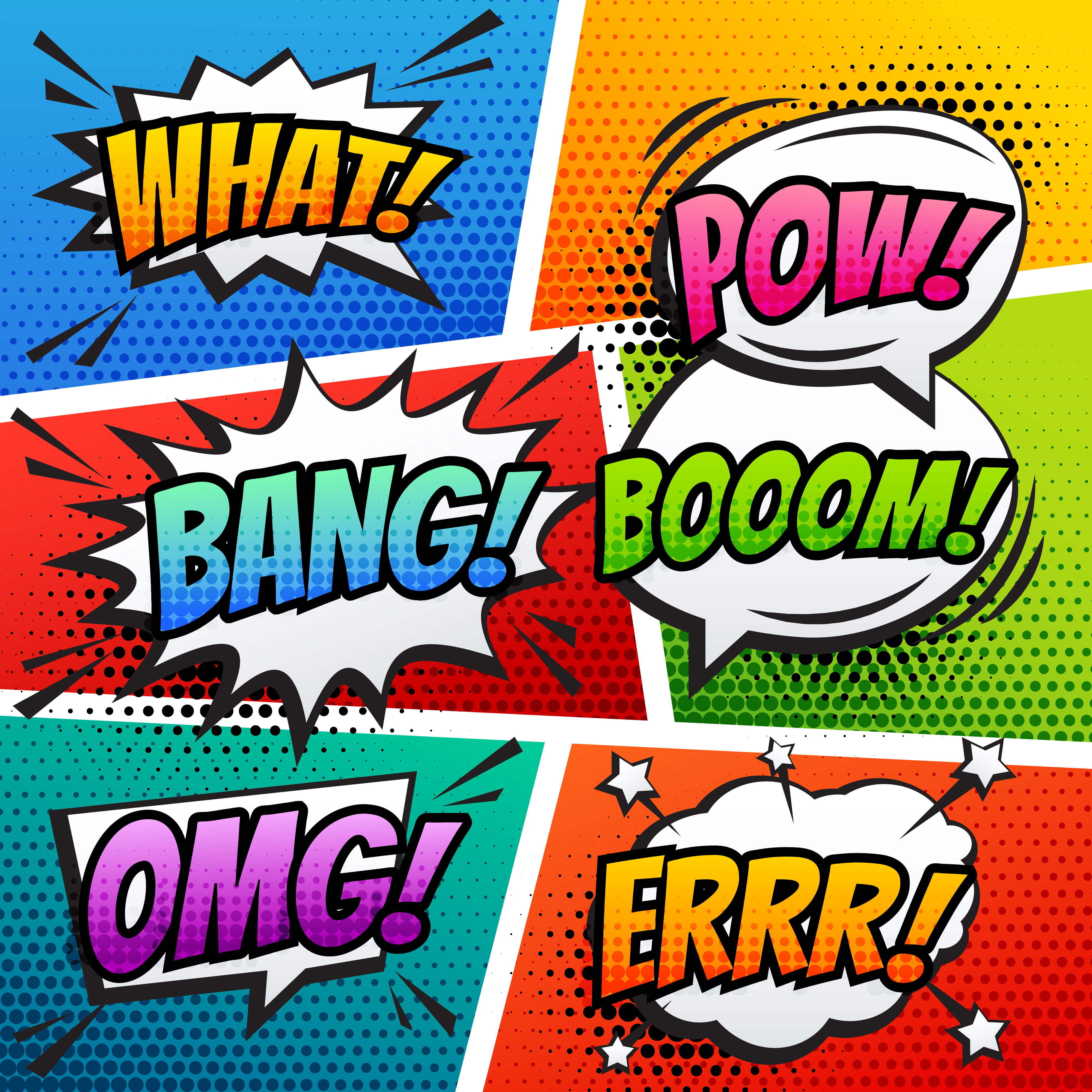 comic sound effect speech bubble pop art in vector cartoon