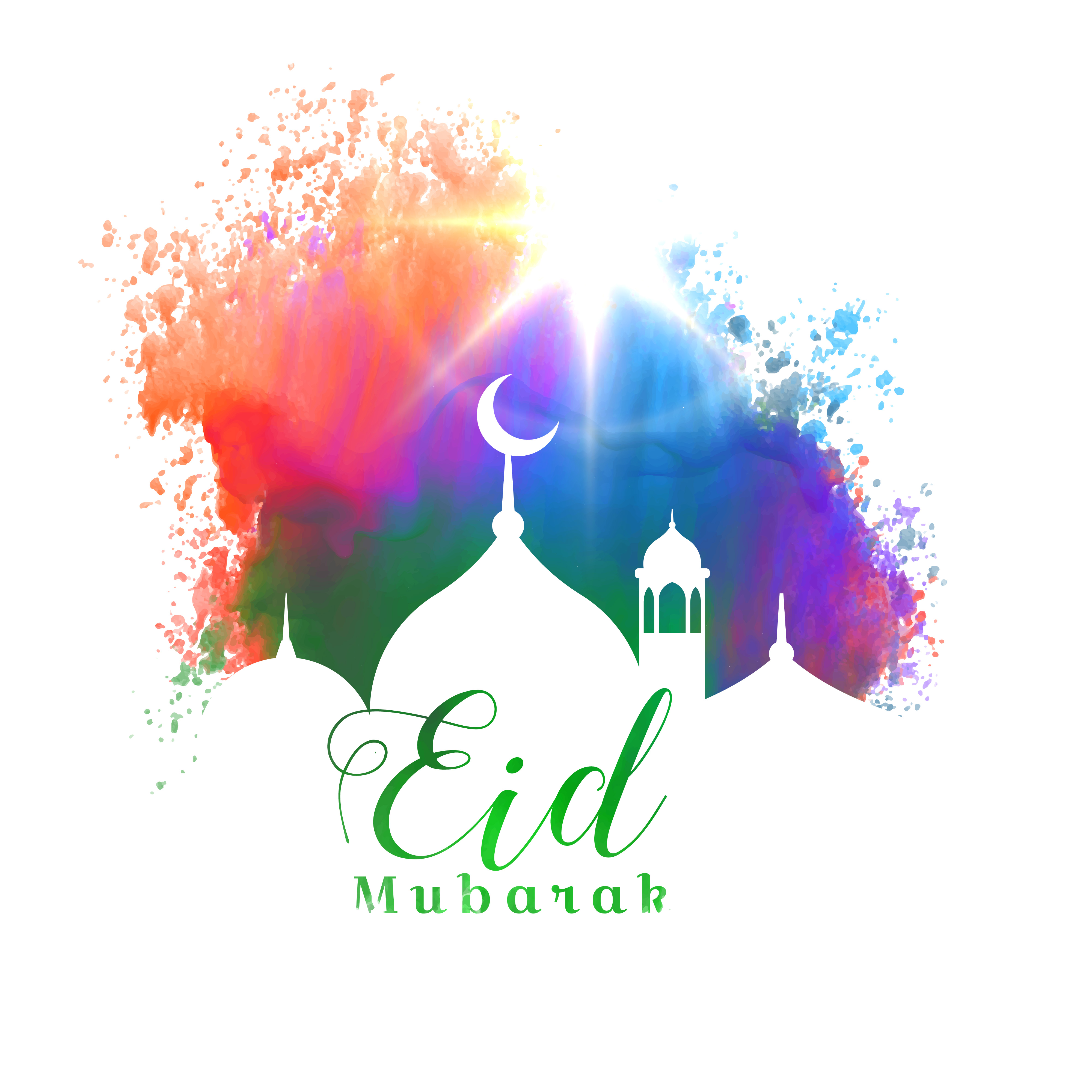 Beautiful eid mubarak islamic festival greeting card 