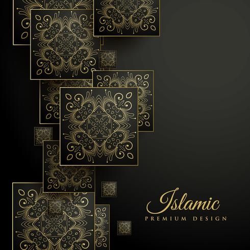 premium islamic background with floral square mandala 