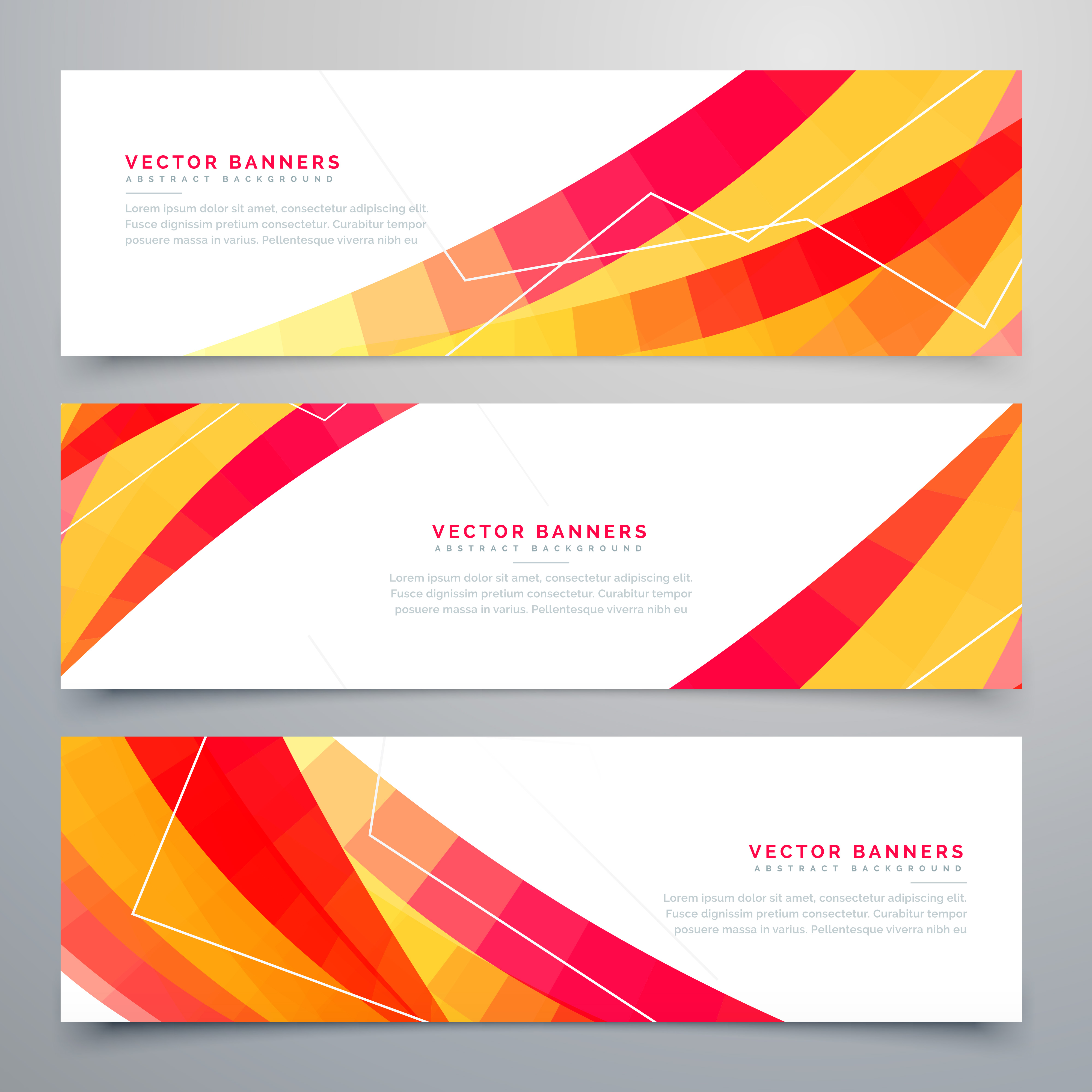 awesome set of colorful abstract banners design - Download Free Vector