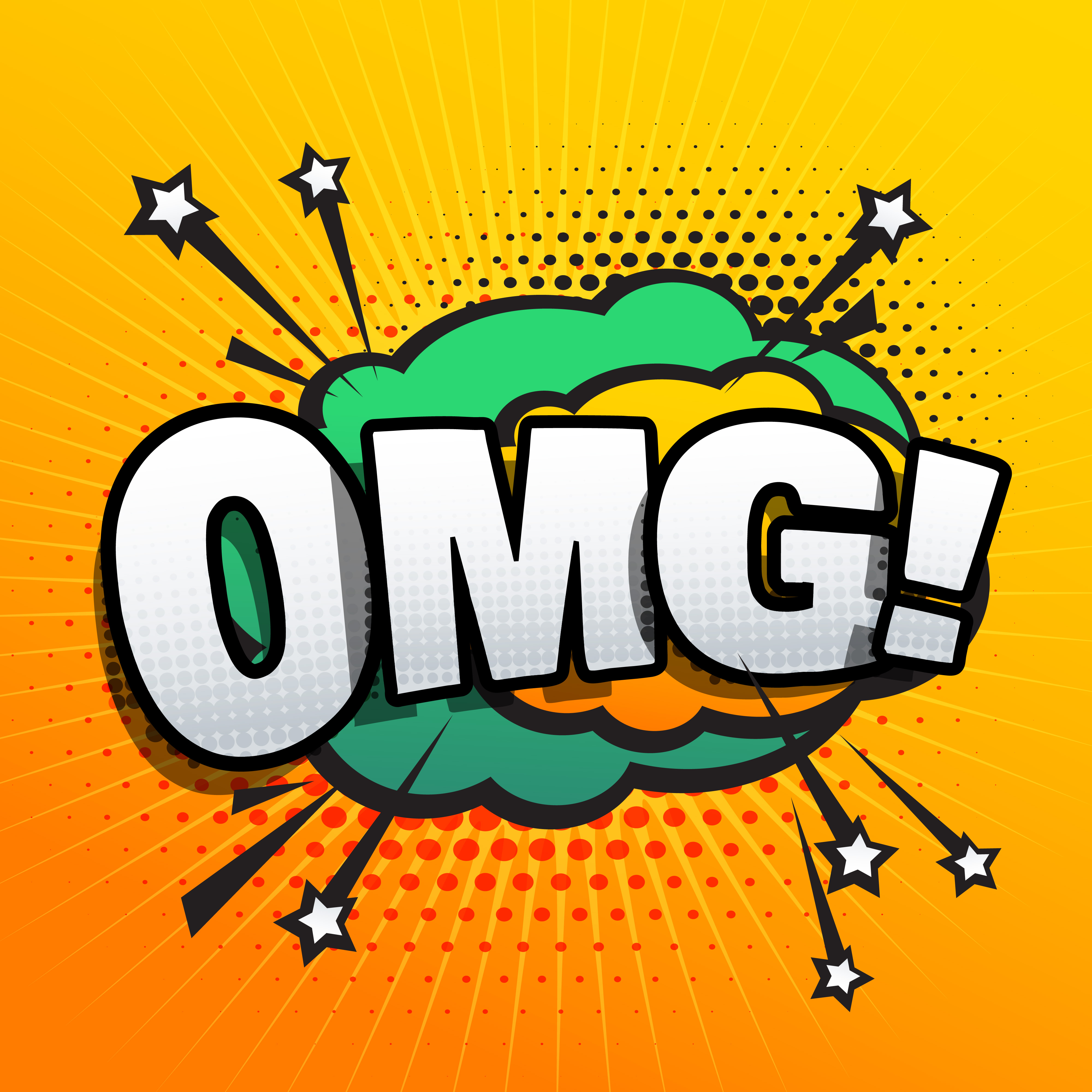 omg lettering comic text sound effect speech bubble in ...