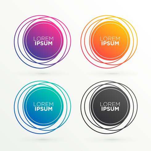 Trendy Circular Banner Shapes With Space For Your Text Stock
