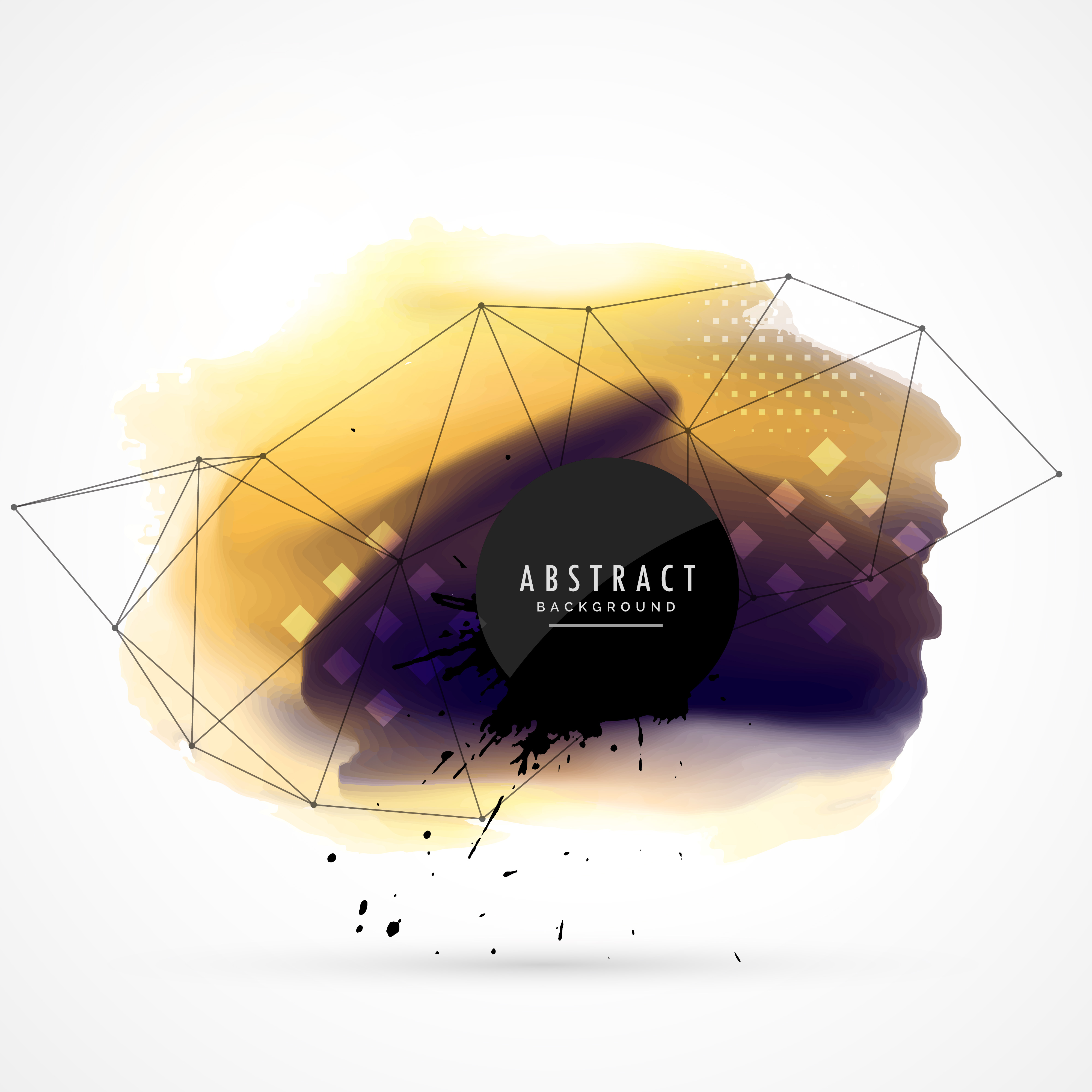 yellow black watercolor stain vector background - Download ...