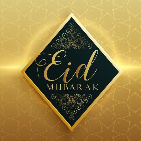 Eid mubarak premium golden greeting card design - Download 