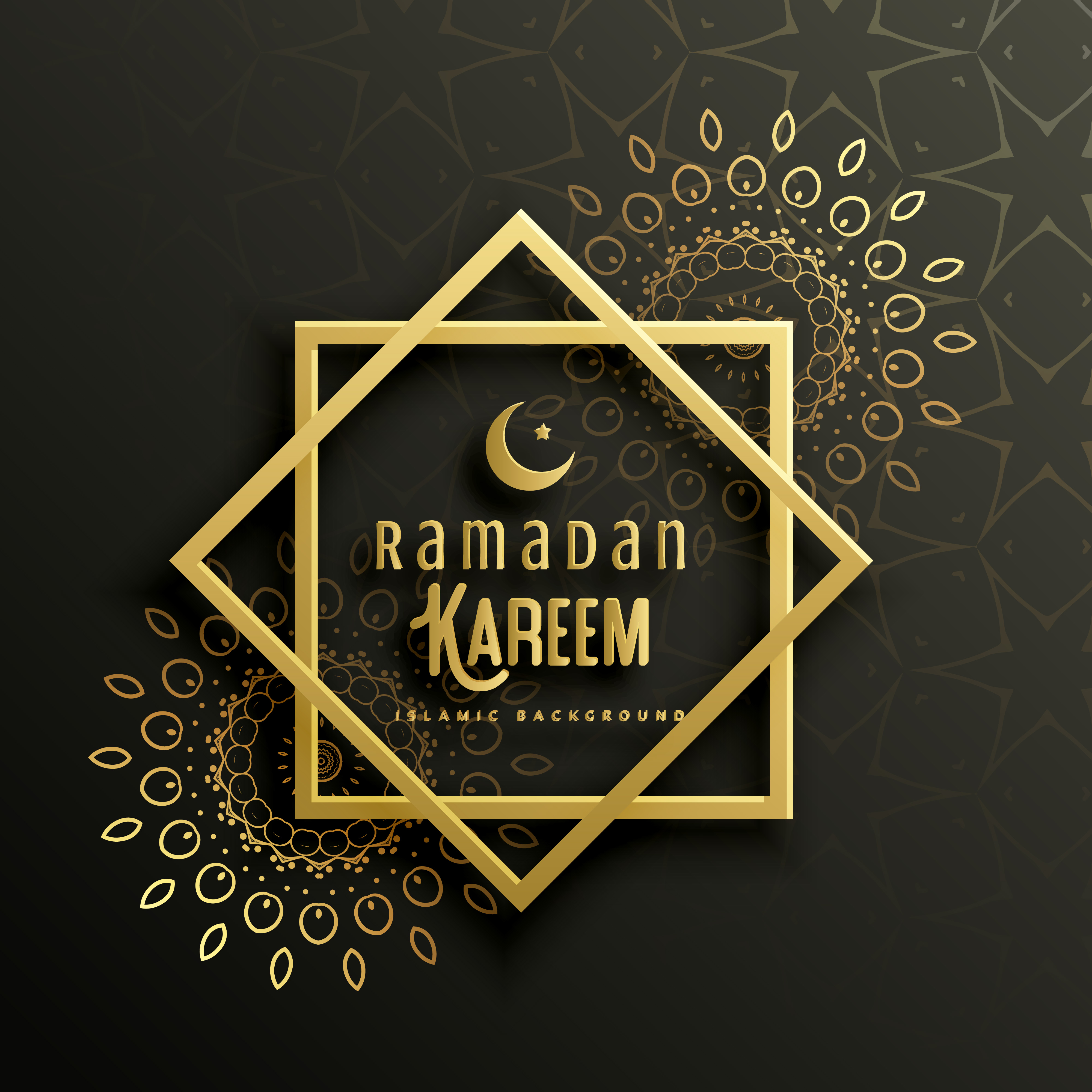 Beautiful Ramadan Kareem Greeting Card Design With Mandala Art