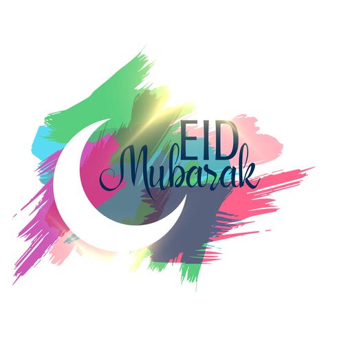 Abstract eid mubarak background with ink strokes 