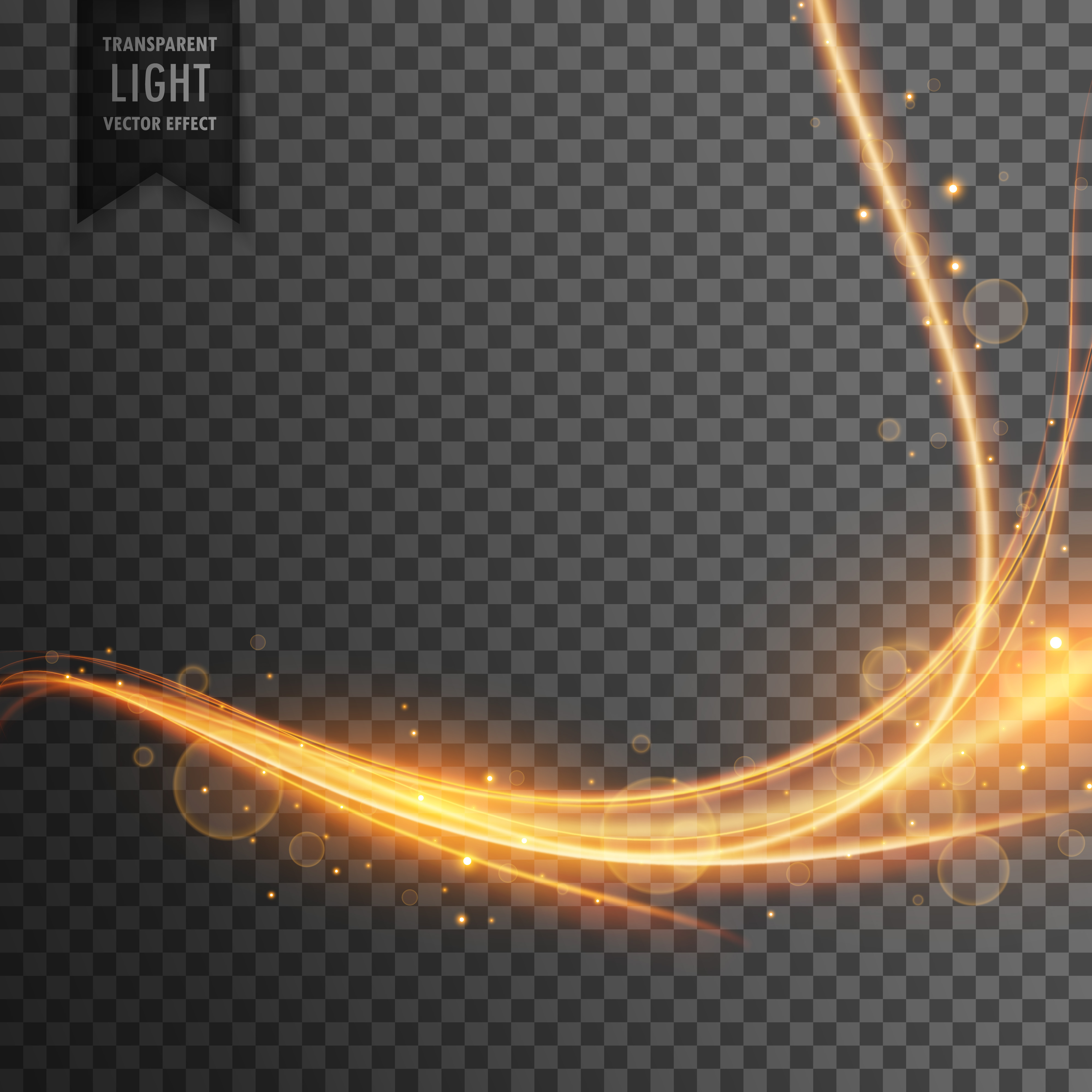 transparent light effect trail with sparkles - Download Free Vector Art