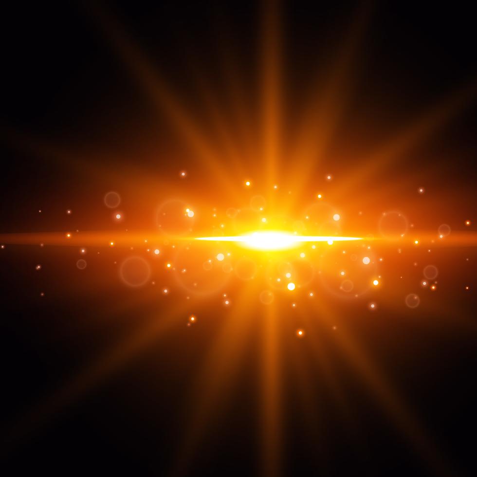 glowing golden lens flare effect background Download Free Vector Art