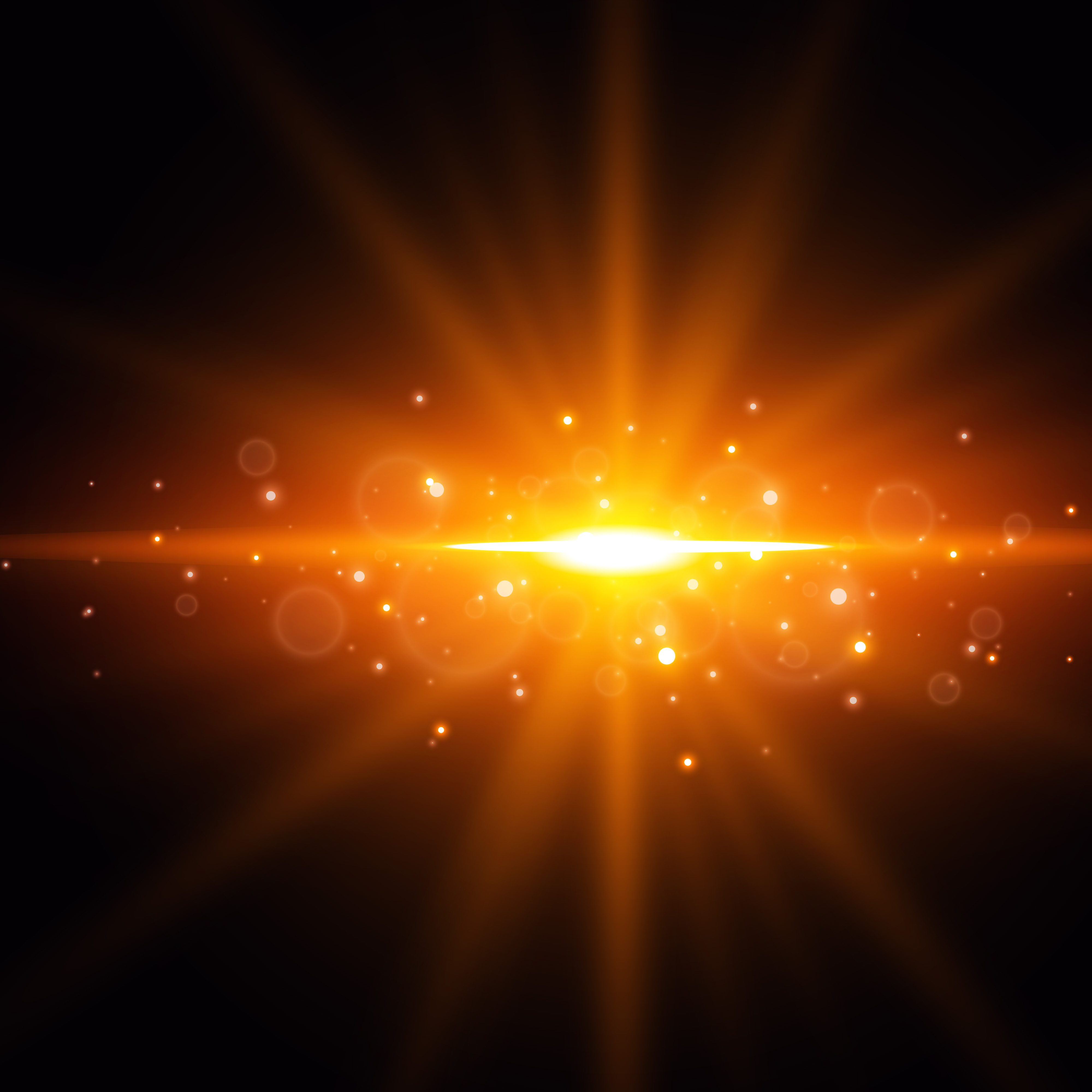 glowing golden lens flare effect background - Download Free Vector Art