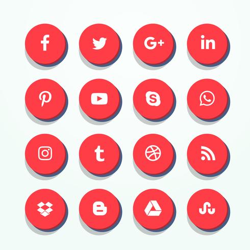 Download 3d red social media icons pack - Download Free Vector Art ...