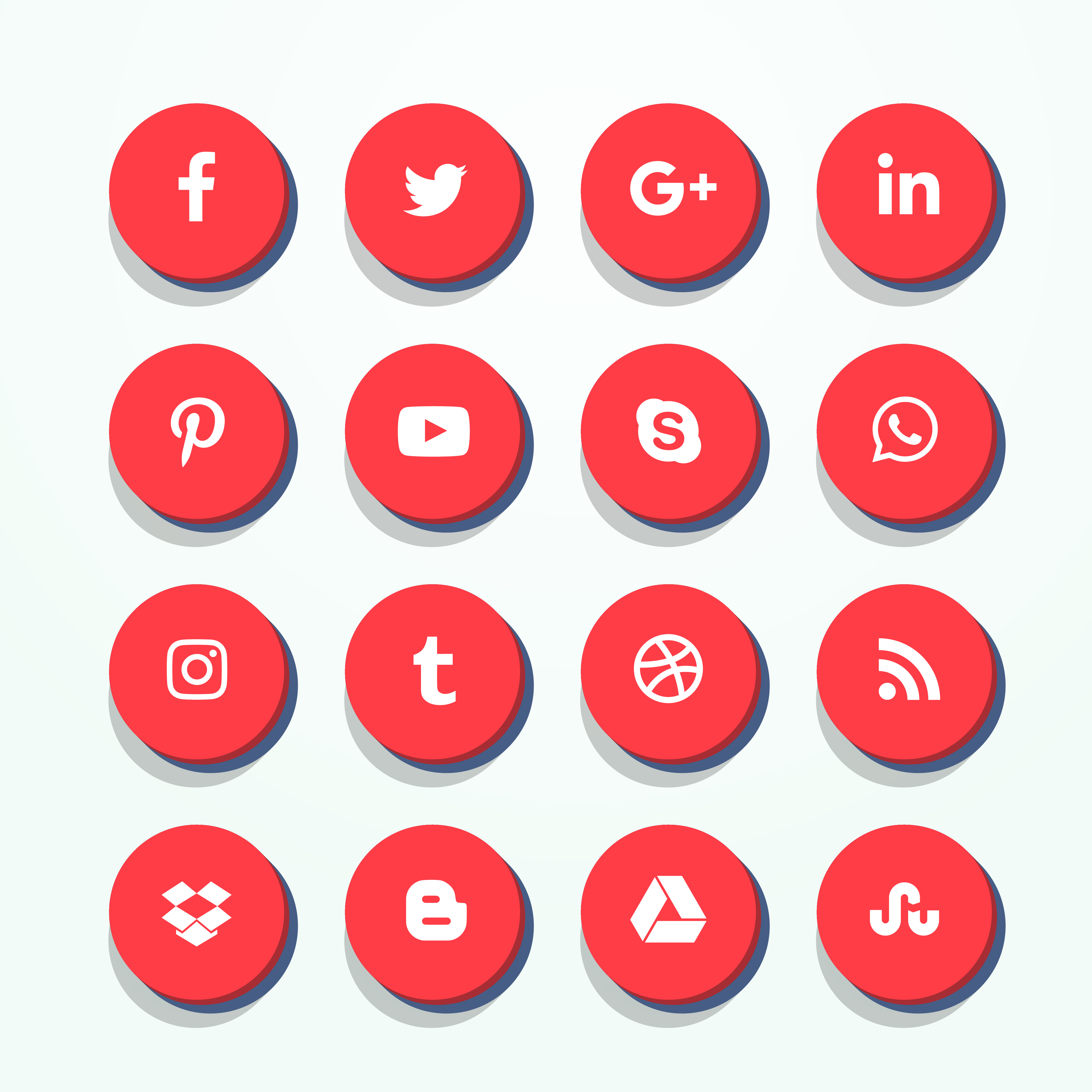 social media icons vector